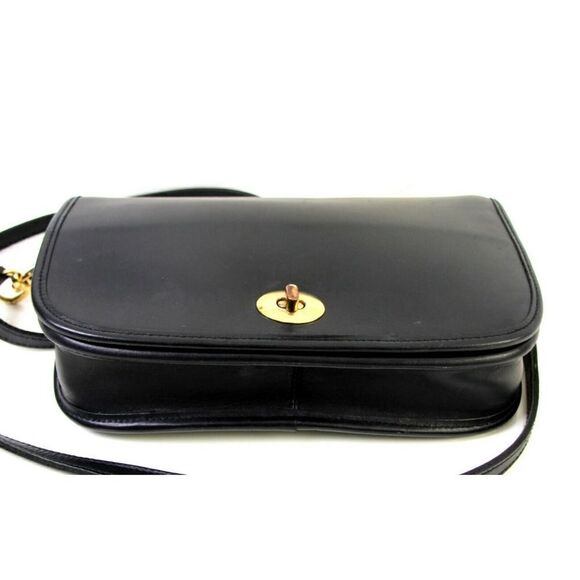 VTG TRADITIONAL TRENDS BLACK SADDLE GENUINE LEATHER SHOULDER BAG HANDBAG X-BODY - Picture 6 of 9